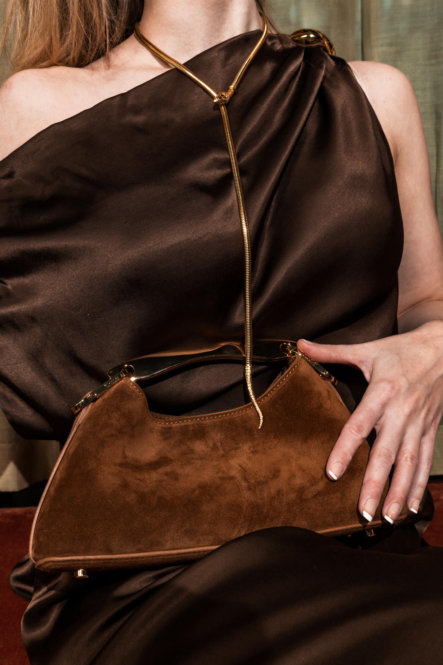 Mini Boomerang Suede Cognac Vesker